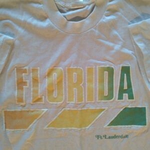 Vintage 90s Florida Ft. Lauderdale Neon Spell Out T-Shirt